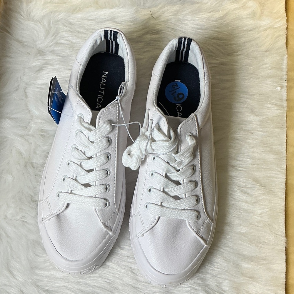Nautica Classic White Lace-Up Sneakers